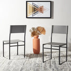 Sedie da Pranzo, Set da 2 – Seduta in Similpelle, Base in Metallo Nero, Stile Moderno