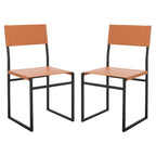 Sedie da Pranzo, Set da 2 – Seduta in Similpelle, Base in Metallo Nero, Stile Moderno