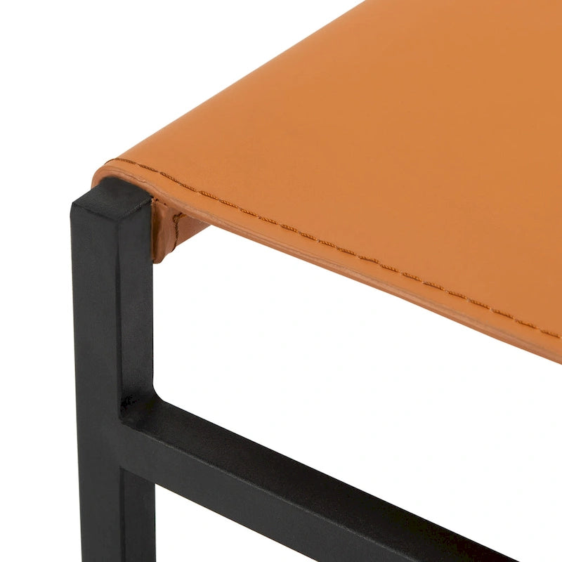 Sedie da Pranzo, Set da 2 – Seduta in Similpelle, Base in Metallo Nero, Stile Moderno
