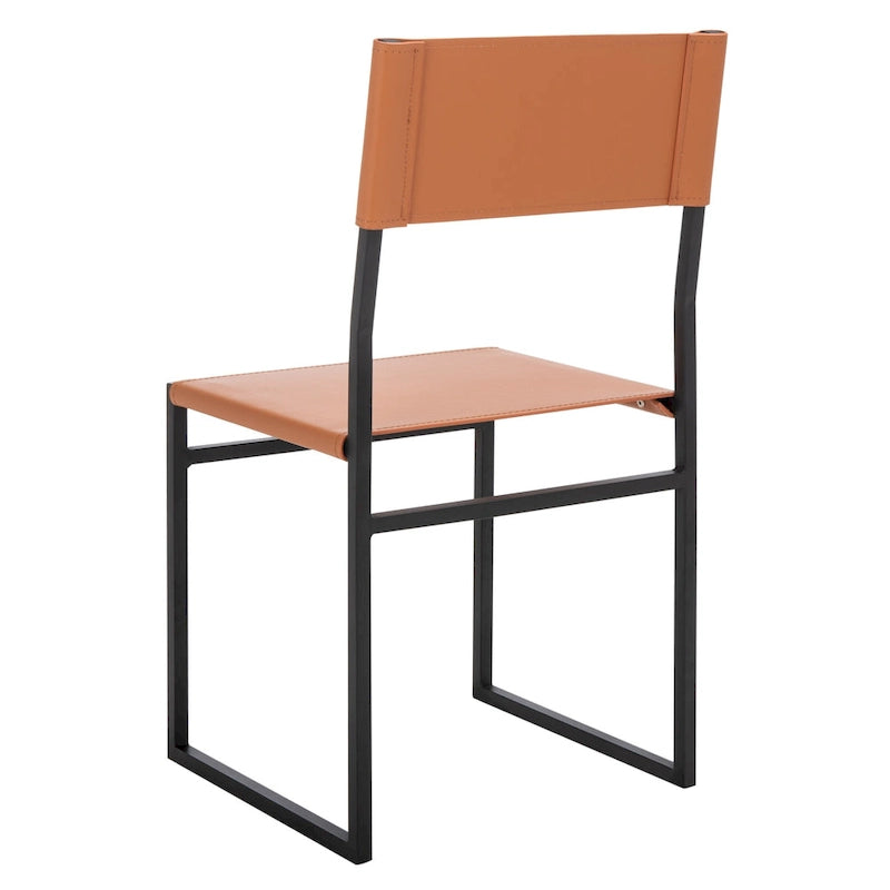 Sedie da Pranzo, Set da 2 – Seduta in Similpelle, Base in Metallo Nero, Stile Moderno