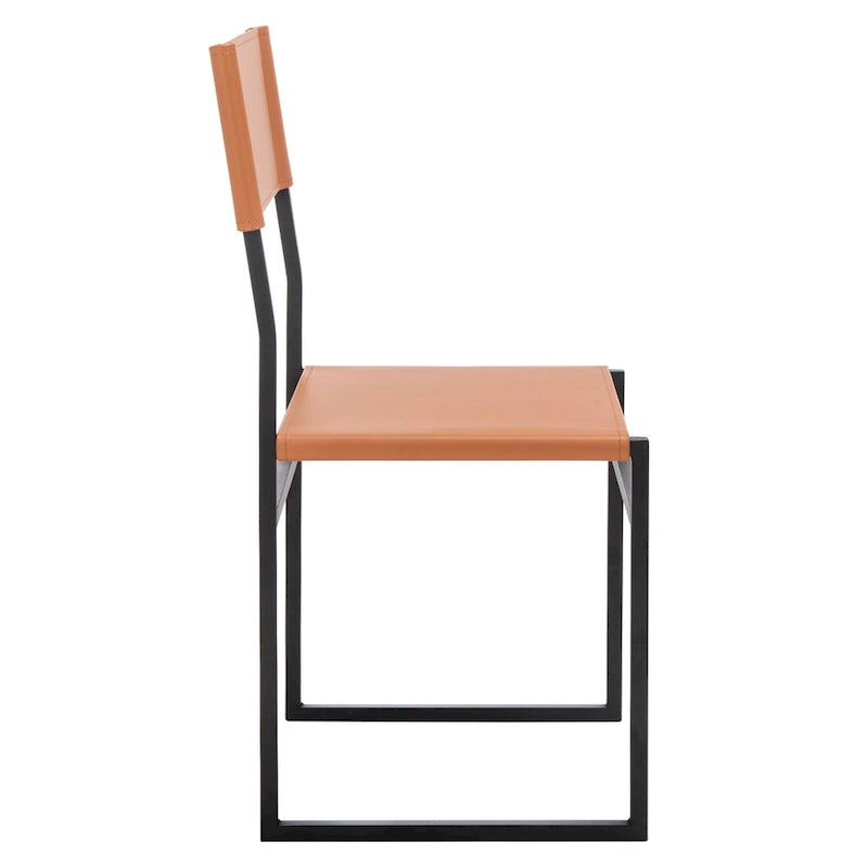 Sedie da Pranzo, Set da 2 – Seduta in Similpelle, Base in Metallo Nero, Stile Moderno