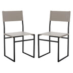 Sedie da Pranzo, Set da 2 – Seduta in Similpelle, Base in Metallo Nero, Stile Moderno