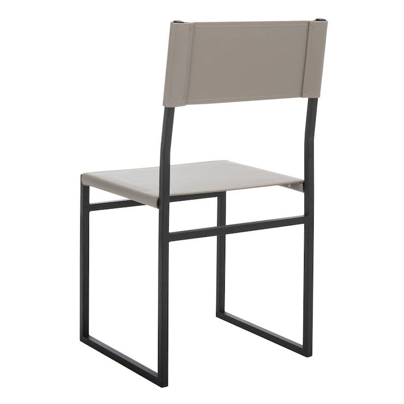 Sedie da Pranzo, Set da 2 – Seduta in Similpelle, Base in Metallo Nero, Stile Moderno