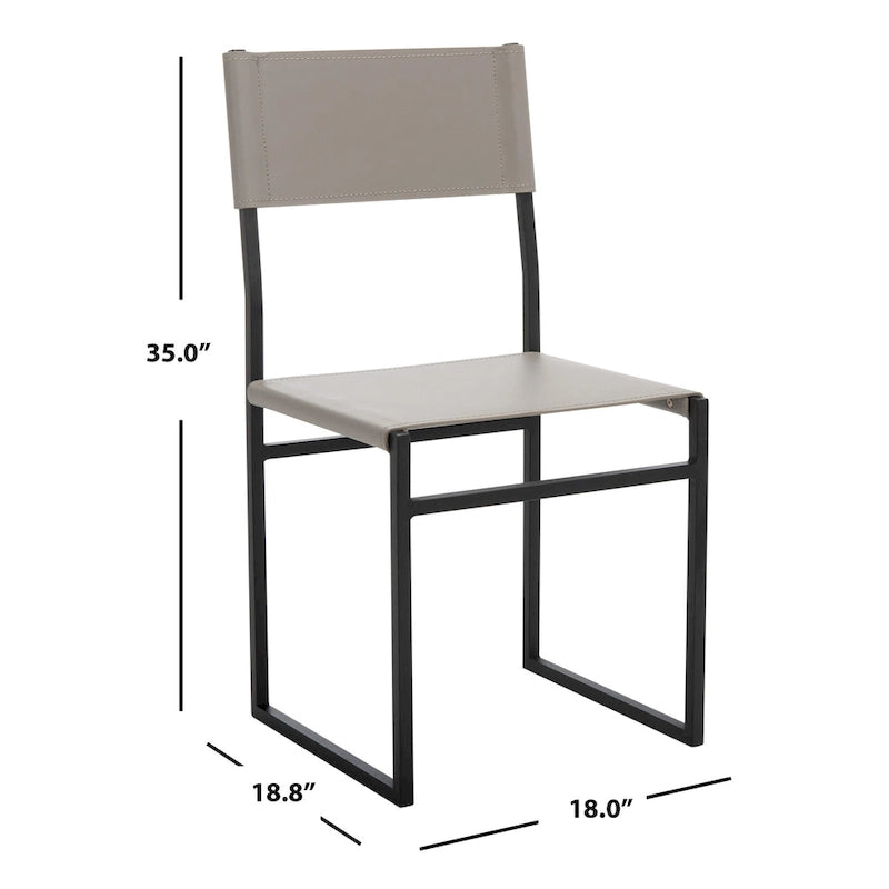 Sedie da Pranzo, Set da 2 – Seduta in Similpelle, Base in Metallo Nero, Stile Moderno
