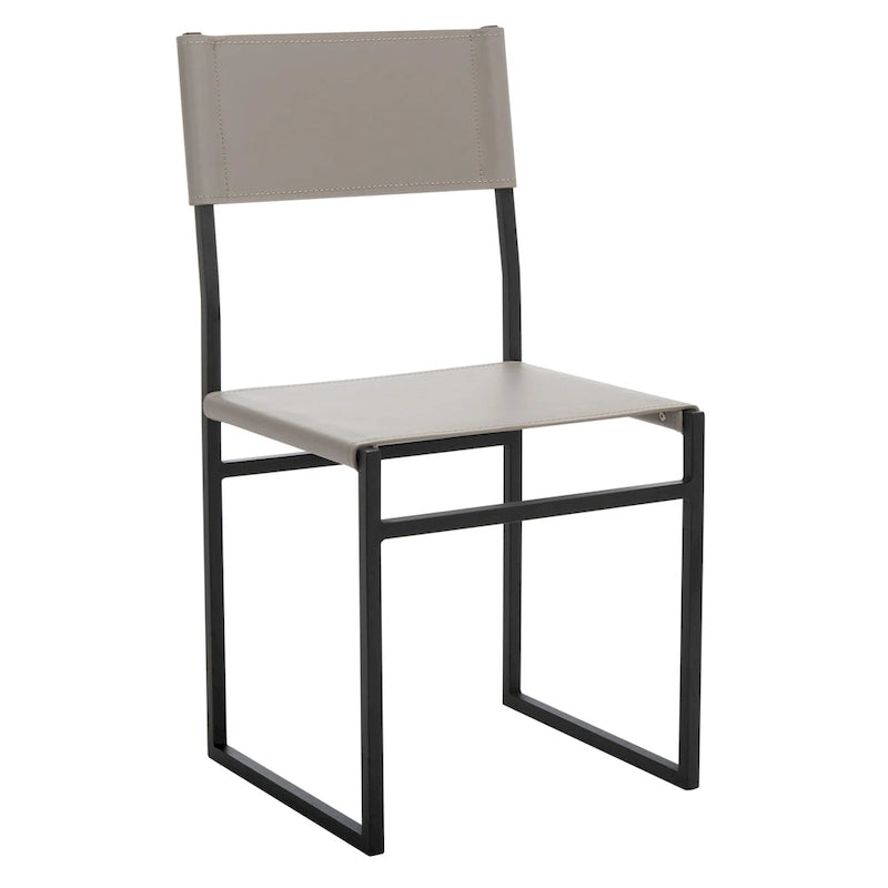 Sedie da Pranzo, Set da 2 – Seduta in Similpelle, Base in Metallo Nero, Stile Moderno