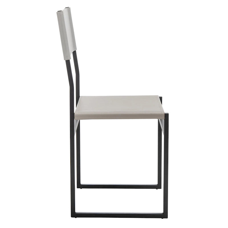 Sedie da Pranzo, Set da 2 – Seduta in Similpelle, Base in Metallo Nero, Stile Moderno