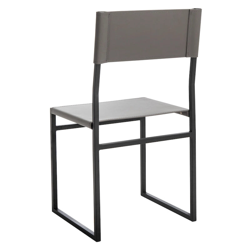 Sedie da Pranzo, Set da 2 – Seduta in Similpelle, Base in Metallo Nero, Stile Moderno