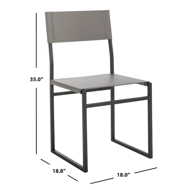 Sedie da Pranzo, Set da 2 – Seduta in Similpelle, Base in Metallo Nero, Stile Moderno
