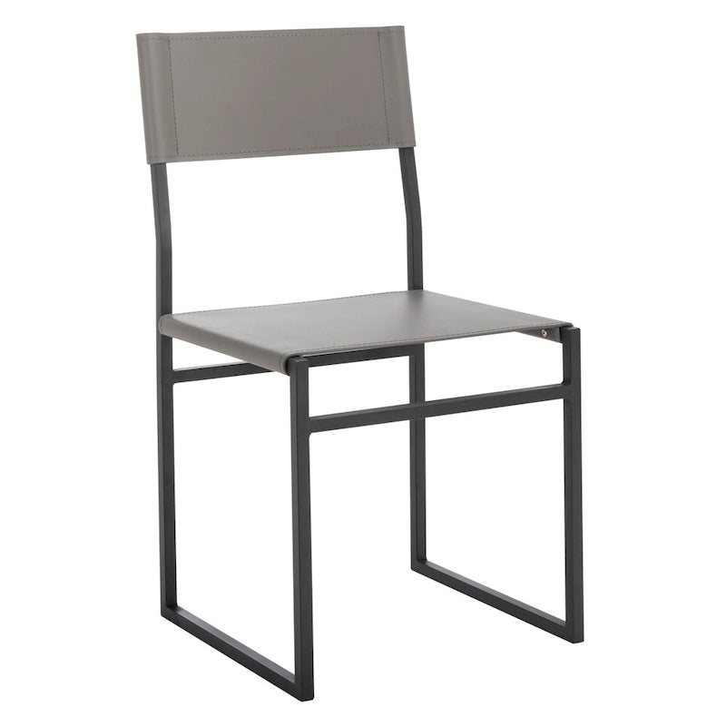 Sedie da Pranzo, Set da 2 – Seduta in Similpelle, Base in Metallo Nero, Stile Moderno