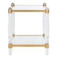 Tavolino d'appoggio con gambe in acrilico e piano in vetro, Ottone/Argento – 50,8 cm L x 50,8 cm P x 61 cm H