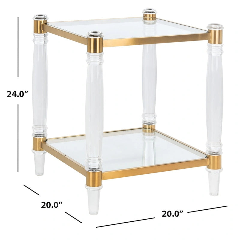 SAFAVIEH Couture Lirie Acrylic Accent Table - 20  W x 20  L x 24  H - 20Wx20Dx24H
