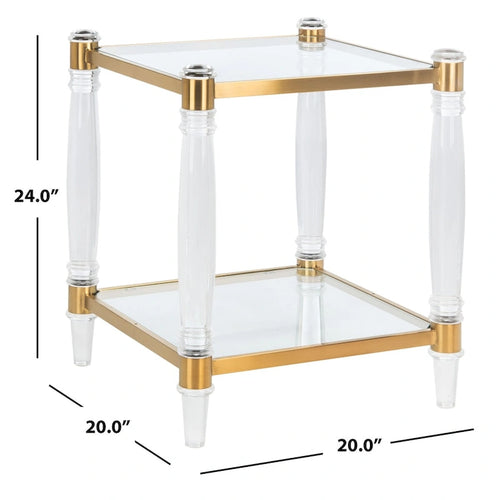SAFAVIEH Couture Lirie Acrylic Accent Table - 20  W x 20  L x 24  H - 20Wx20Dx24H