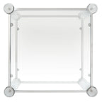 Tavolino d'appoggio con gambe in acrilico e piano in vetro, Ottone/Argento – 50,8 cm L x 50,8 cm P x 61 cm H