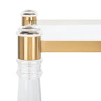 Tavolino d'appoggio con gambe in acrilico e piano in vetro, Ottone/Argento – 50,8 cm L x 50,8 cm P x 61 cm H