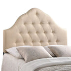 Testiera in tessuto trapuntato beige/bianco sporco/grigio – King, 1 posto