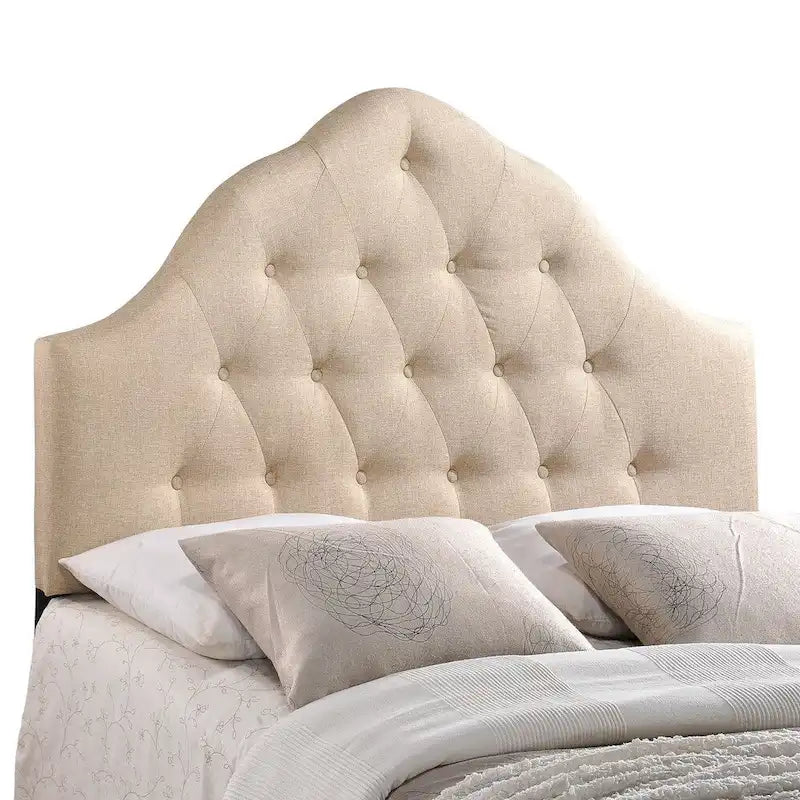 Testiera in tessuto trapuntato beige/bianco sporco/grigio – King, 1 posto