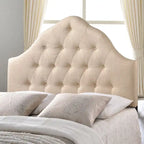 Testiera in tessuto trapuntato beige/bianco sporco/grigio – King, 1 posto