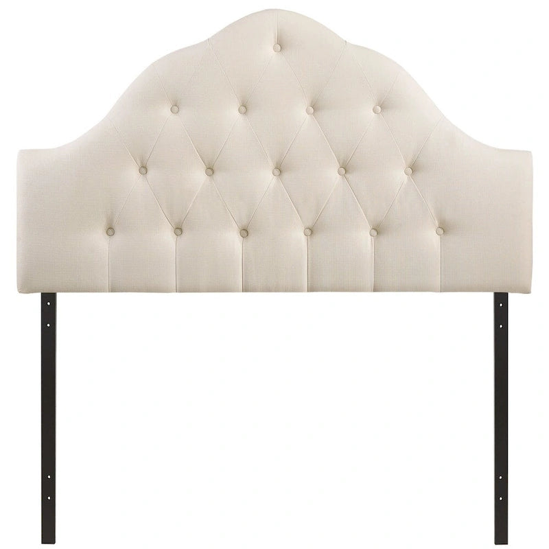 Testiera in tessuto trapuntato beige/bianco sporco/grigio – King, 1 posto