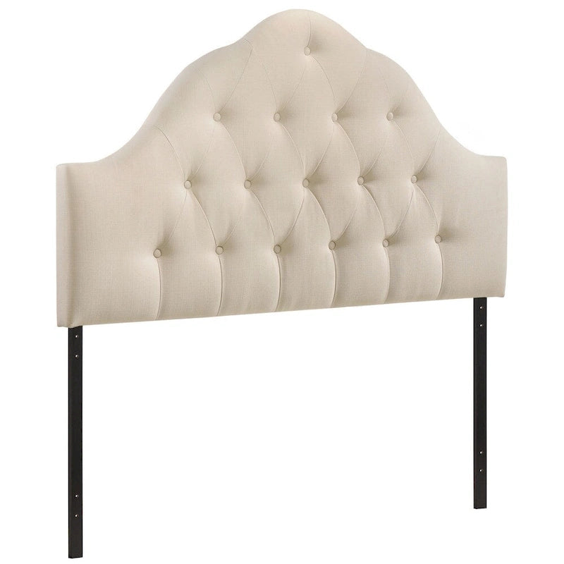 Testiera in tessuto trapuntato beige/bianco sporco/grigio – King, 1 posto
