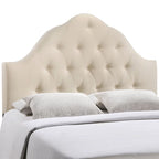 Testiera in tessuto trapuntato beige/bianco sporco/grigio – King, 1 posto