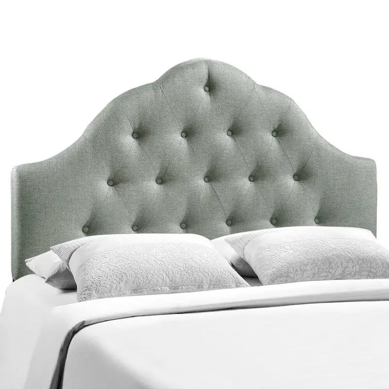 Testiera in tessuto trapuntato beige/bianco sporco/grigio – King, 1 posto