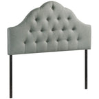 Testiera in tessuto trapuntato beige/bianco sporco/grigio – King, 1 posto