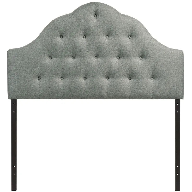 Testiera in tessuto trapuntato beige/bianco sporco/grigio – King, 1 posto