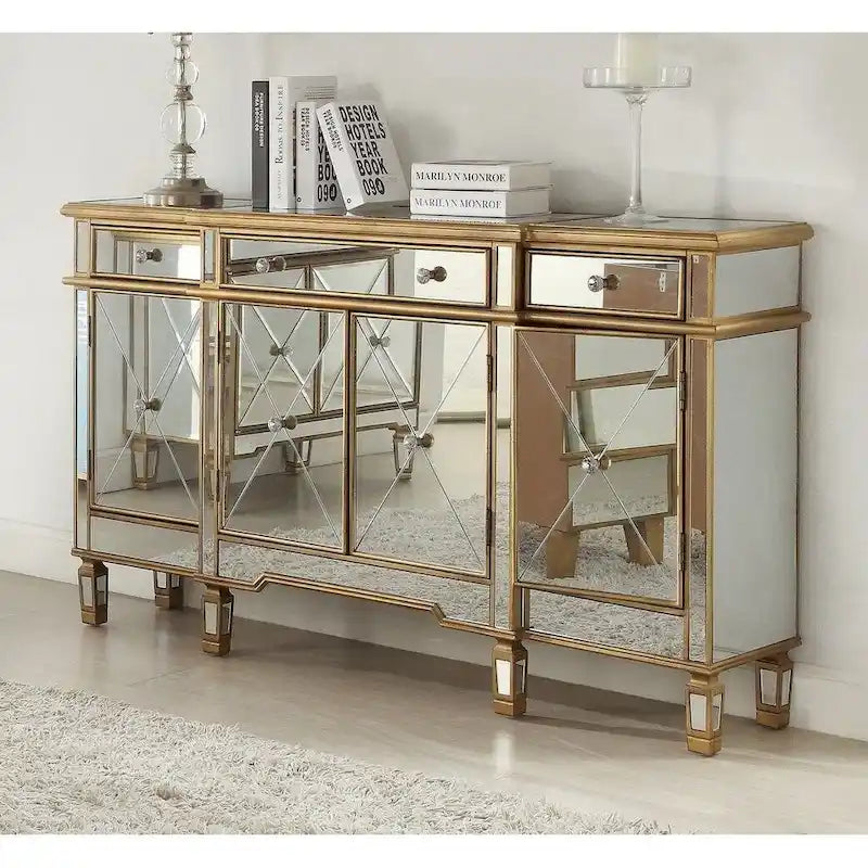 60  Mirrored reflection Andrea hall console cabinet - 60  Inch