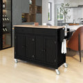 Carrello da cucina nero su rotelle con ruote bloccabili, 2 cassetti e portasciugamani