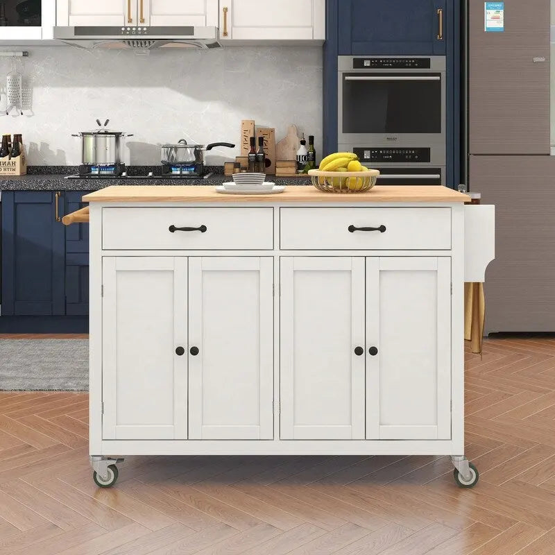 Carrello da cucina nero su rotelle con ruote bloccabili, 2 cassetti e portasciugamani