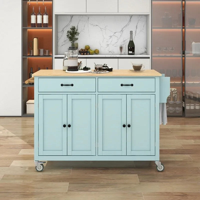 Carrello da cucina nero su rotelle con ruote bloccabili, 2 cassetti e portasciugamani