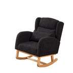 Sedia a dondolo reclinabile con schienale alto e tasche laterali, Grigio/Nero/Rosa/Verde/Avorio, 1 posto