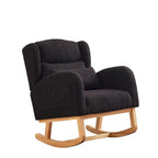 Sedia a dondolo reclinabile con schienale alto e tasche laterali, Grigio/Nero/Rosa/Verde/Avorio, 1 posto