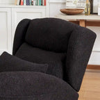 Sedia a dondolo reclinabile con schienale alto e tasche laterali, Grigio/Nero/Rosa/Verde/Avorio, 1 posto
