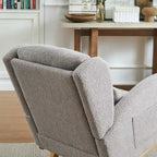Sedia a dondolo reclinabile con schienale alto e tasche laterali, Grigio/Nero/Rosa/Verde/Avorio, 1 posto