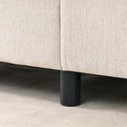 Divano componibile moderno a 3 posti in tessuto beige/grigio scuro con pouf