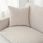 Divano componibile moderno a 3 posti in tessuto beige/grigio scuro con pouf