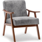 Poltrona di design di metà secolo grigio/marrone/cammello chiaro, a sedile singolo, con cuscino in velluto