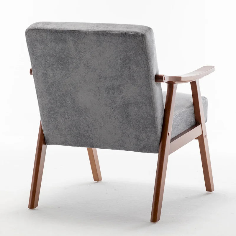 Poltrona di design di metà secolo grigio/marrone/cammello chiaro, a sedile singolo, con cuscino in velluto