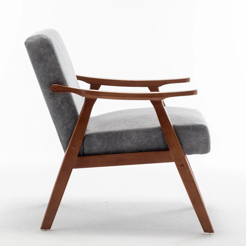 Poltrona di design di metà secolo grigio/marrone/cammello chiaro, a sedile singolo, con cuscino in velluto