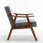 Poltrona di design di metà secolo grigio/marrone/cammello chiaro, a sedile singolo, con cuscino in velluto
