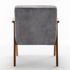 Poltrona di design di metà secolo grigio/marrone/cammello chiaro, a sedile singolo, con cuscino in velluto