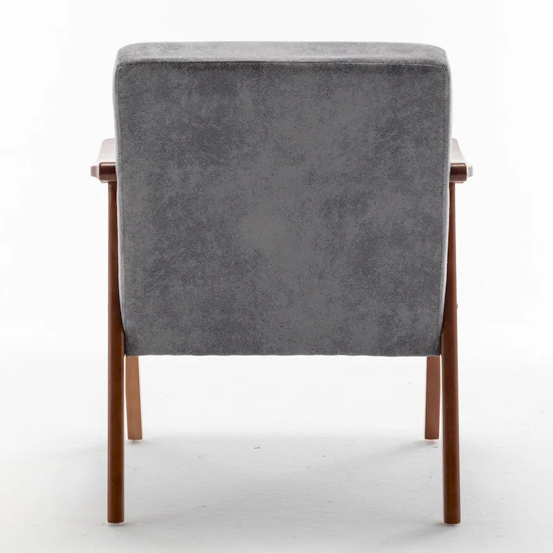 Poltrona di design di metà secolo grigio/marrone/cammello chiaro, a sedile singolo, con cuscino in velluto