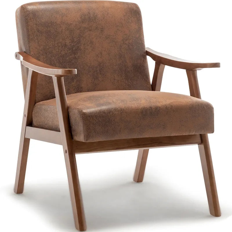 Poltrona di design di metà secolo grigio/marrone/cammello chiaro, a sedile singolo, con cuscino in velluto