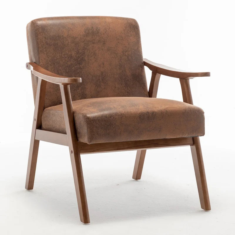 Poltrona di design di metà secolo grigio/marrone/cammello chiaro, a sedile singolo, con cuscino in velluto