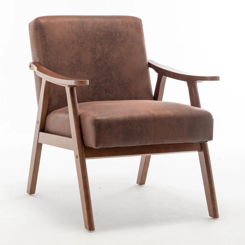 Poltrona di design di metà secolo grigio/marrone/cammello chiaro, a sedile singolo, con cuscino in velluto