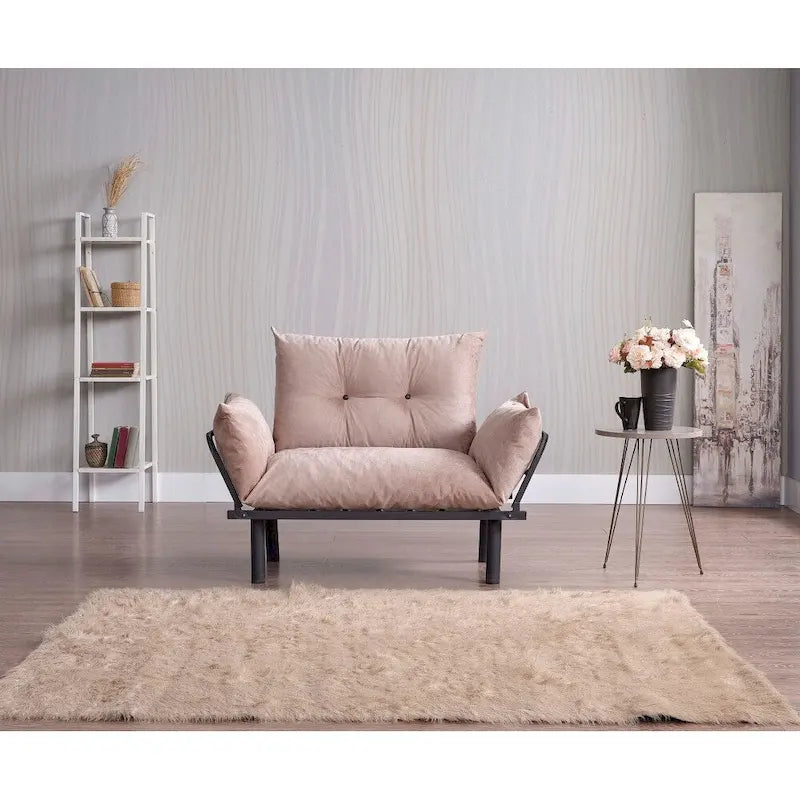Divanetto futon blu/marrone/grigio/rosso/nero/senape/beige, struttura pieghevole – 2 posti