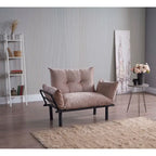 Divanetto futon blu/marrone/grigio/rosso/nero/senape/beige, struttura pieghevole – 2 posti