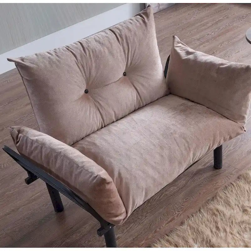 Divanetto futon blu/marrone/grigio/rosso/nero/senape/beige, struttura pieghevole – 2 posti