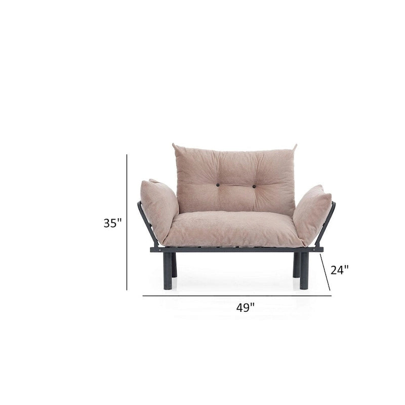 Divanetto futon blu/marrone/grigio/rosso/nero/senape/beige, struttura pieghevole – 2 posti